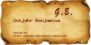 Gutjahr Benjamina névjegykártya